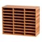 Wood Literature Organizer File Sorter with Removable Shelves Mailbox Slots for Office
